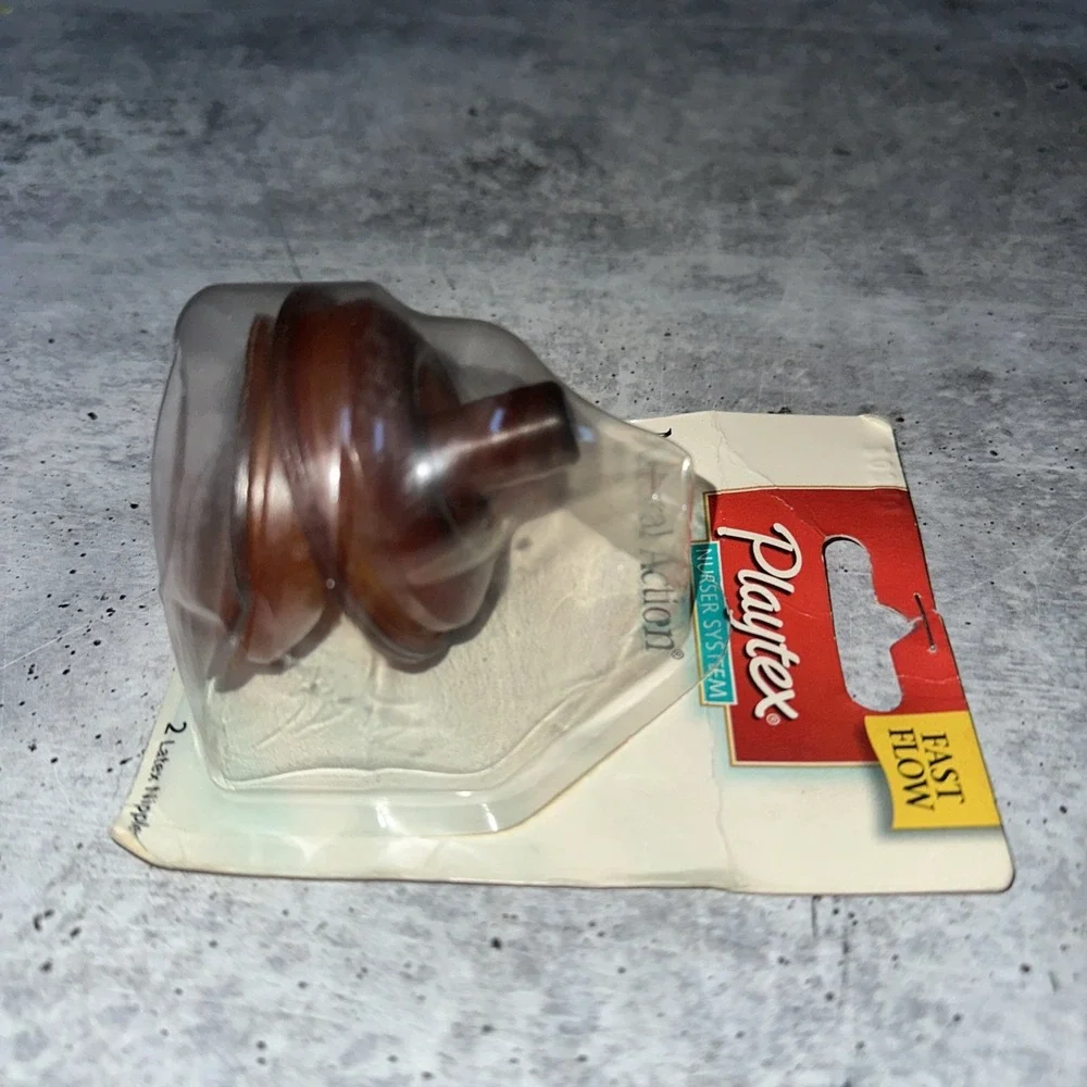 Vintage Playtex Natural Action Flat Top Latex Baby Bottle Nipples Fast Flow  (D)